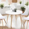 Image de Table Ã  manger ronde scandinave 110 cm blanc
