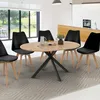 Image de IDMARKET Table Ã  manger extensible ronde ALIX 6-8 personnes pied araignÃ©e bois et noir 110-150 cm