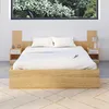 Image de TÃªte de lit sur pied avec chevets modulables sapa pour lit 140, 160 ou 180 cm bois et blanc