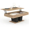 Image de Table basse plateau relevable rectangulaire ELIAD bois et noir