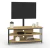 Image de Meuble TV 100 cm d'angle DETROIT avec Ã©tagÃ¨res et support TV rÃ©glable de 32 Ã  70 pouces design industriel