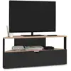 Image de Meuble TV 100 cm d'angle ELI bois faÃ§on hÃªtre et noir