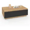 Image de Table basse TOMI 110 cm avec porte faÃ§on hÃªtre et noir