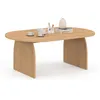 Image de Table basse japandi ovale EDITH 110 cm bois effet hÃªtre