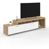 Image de Meuble TV 180 cm MALO bois et placards blancs