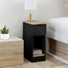 Image de Lot de 2 tables de chevet anouk 1 tiroir avec niche noir et bois