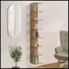 Image de EtagÃ¨re murale suspendue double position CHIARA 8 Ã©tagÃ¨res faÃ§on hÃªtre 190 cm