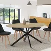 Image de Table Ã  manger ovale alix 6 personnes pied araignÃ©e bois et noir 150 cm