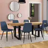 Image de Lot de 6 chaises MIRA en tissu bleu pour salle Ã  manger