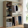 Image de Kit dressing MELINE 160 x 40 x 180 cm hÃªtre avec Ã©tagÃ¨res noires + tiroir + double penderie