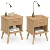 Image de Idmarket Lot De 2 Tables De Chevet Juliette 1 Tiroir Avec Niche Effet Lattes