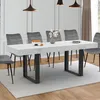 Image de Table Ã  manger extensible rectangle phoenix 6-10 personnes plateau effet marbre blanc alaska 160-200 cm