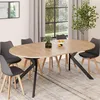 Image de Table Ã  manger extensible ronde alix 4-10 personnes pied araignÃ©e bois et noir 110 - 200 cm