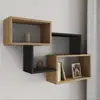 Image de EtagÃ¨re murale double position louane bois faÃ§on hÃªtre et noir