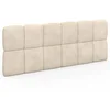 Image de TÃªte de lit suspendue matelassÃ©e NUAGE velours beige 160 cm