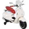Image de Scooter moto Ã©lectrique enfant Vespa 6V 30W 2 roulettes auxiliaires effets sonores lumineux crÃ¨me