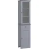 Image de Colonne de salle de bain 2 portes 3 Ã©tagÃ¨res tiroir gris