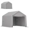 Image de Carport Tente Garage 5,2 X 3 M - Porte Enroulable ZippÃ©e - Acier GalvanisÃ© Pe Gris
