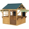Image de Maisonnette Cabane Enfant - Porte, FenÃªtres, Comptoirs, Stores Bannes, Tableaux Noirs - Dim. 173x117x144cm - Bois