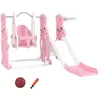 Image de Toboggan BalanÃ§oire Panier Basket Enfant 3 En 1 Design Lapin Hdpe Blanc Rose