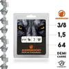 Image de ChaÃ®ne Kerwood pour tronÃ§onneuse 3/8" 1,5 mm. 64 maillons. Gouge profil demi carrÃ©
