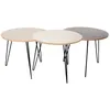 Image de Trio de Tables Gigognes - Beige et Noire - H. 36cm