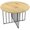 Image de Table basse industrielle bois et mÃ©tal Maverick - Diam. 70 x H. 45 cm - Noir