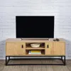 Image de Meuble TV design bois et mÃ©tal Abbott - L. 117 x H. 48 cm - Noir