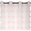 Image de Voilage Pompons BrodÃ©s Polyester Rose Clair 140x260 Cm