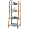 Image de EtagÃ¨re de salle de bain en bambou Finja - L. 43 x H. 112 cm - Blanc