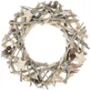 Image de Couronne de NoÃ«l en bois et branches - Diam. 32 cm - Gris