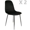 Image de 2 Chaises design velours Giulia - Noir