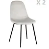 Image de 2 Chaises design velours Giulia - Gris clair