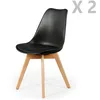 Image de 2 Chaises design scandinaves rembourrÃ©es Cocooning - Noir