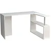 Image de Bureau en forme de L avec Ã©tagÃ¨res de rangement L.130 cm - Blanc