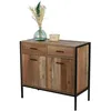 Image de Commode Riverside - 2 tiroirs et 2 portes - Largeur 84 cm - MÃ©tal et Bois