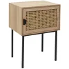 Image de Table de chevet en cannage 1 porte en Bois et mÃ©tal - Marron