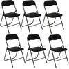 Image de Lot de 6 Chaises pliantes effet velours - Noir