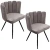 Image de Lot de 2 Chaises design effet velours Ariel - Gris