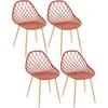 Image de Lot De 4 Chaises D'extÃ©rieur Malaga En PolypropylÃ¨ne - Terracotta