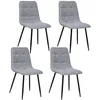 Image de Lot de 4 chaises Sirac effet velours - Gris clair