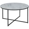 Image de Table basse AlysÃ© ronde en verre effet marbre - Diam. 80 cm - Blanc et Noir