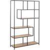 Image de BibliothÃ¨que Sireine en MDF et mÃ©tal avec 6 niches de rangement - Noir et Beige