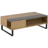 Image de Table basse AzÃ©la en verre et MDF avec plateau relevable - Noir