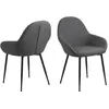 Image de Lot de 2 Chaises de salle Ã  manger avec accoudoirs - Noir et Gris