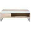 Image de Table basse AzÃ©la en verre et MDF avec plateaux relevable - Beige