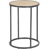 Image de Table d'appoint ou bout de canapÃ© rond en MDF et mÃ©tal diam.40cm - Beige et Noir