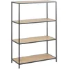 Image de BibliothÃ¨que 3 niveaux en MDF et mÃ©tal - Noir et beige