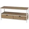 Image de Meuble TV Casa Blanca en Panneaux de particules et MÃ©tal 2 tiroirs - L.120 cm x H.57 cm - Beige et Blanc