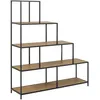 Image de BibliothÃ¨que escalier sur 4 niveaux en MÃ©tal et MÃ©lamine - H.135 cm - Noir et Beige